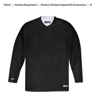 NWT GW Black Long Sleeve Hockey Jersey
